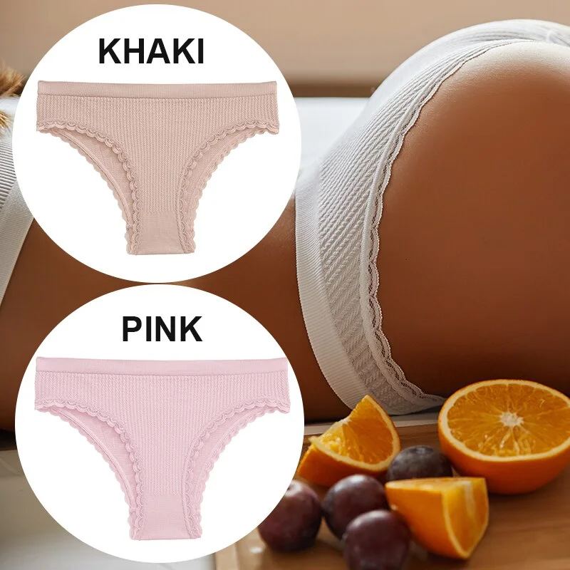 FINETOO 2PCS/Set Women Lace Seamless Sexy Panties 6 Solid Color Brazilian Panty Girl Briefs Lingerie Underpant M-2XL Underwear