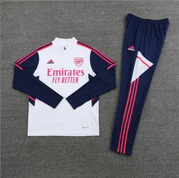 23/24 Arsenal Half-Pull White Training Suit Jersey Set