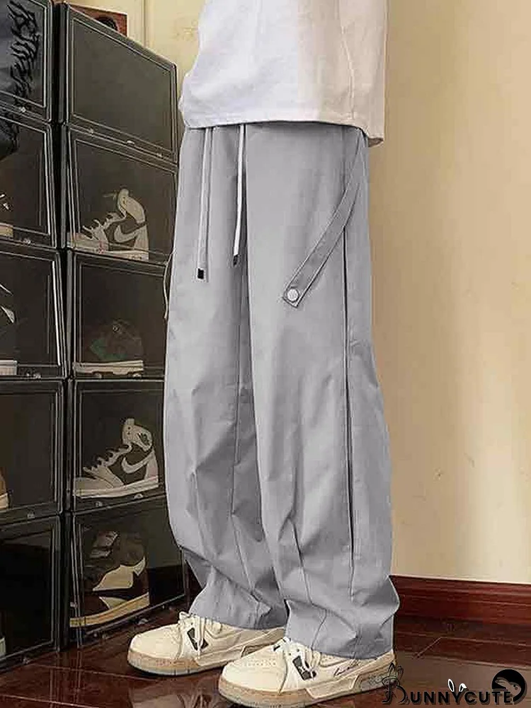 Men's Thin Drawstring  Wide Leg Pants