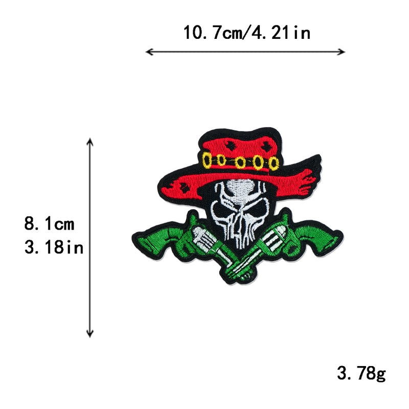 5 Pieces Factory In Stock Halloween Skull Finger Middle Finger Playing Card Clothing Accessories Embroidery Cloth Patch Patch