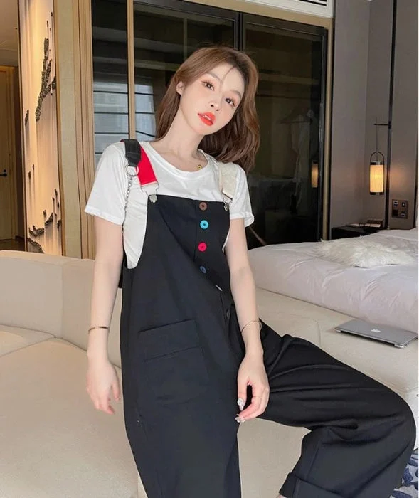 Korean Style Bib Jumpsuit Set