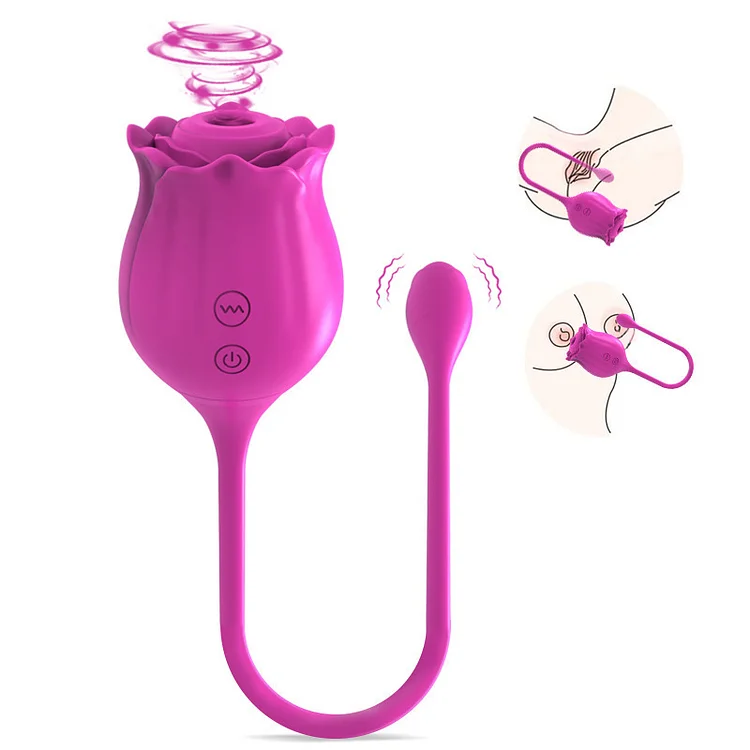New Rose Suck Jump Egg Woman With Insert Jump Egg Double Head Vibrate Adult Sex Toy
