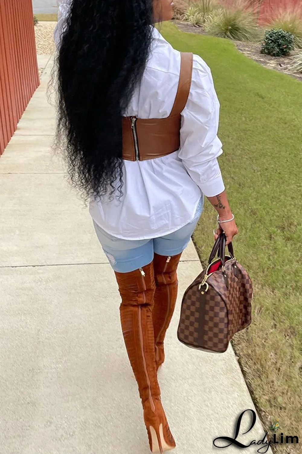 Brown Sexy Casual Solid Vests Square Collar Tops (Without Shirt)