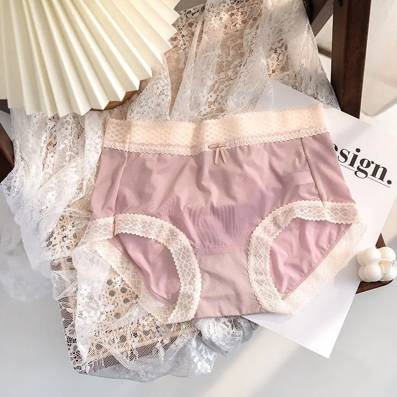 Women Cotton Underwear Sexy Striped Ice Panties Japanese Cute Girl Comfort Briefs Summer Fashion Bow Underpants Female Lingerie