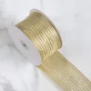 Golden Line Wired Edge Christmas Decor Festive Ribbon Roll 6.5cm