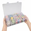 6Psc Pumpkin +36Pcs Round Bottles Diamond Painting Containers Multi Purpose Portable Plastic Case Box with Stickers & Compartments Arts Crafts Storage Bottle for Hardware Rhinestone (36pcs)