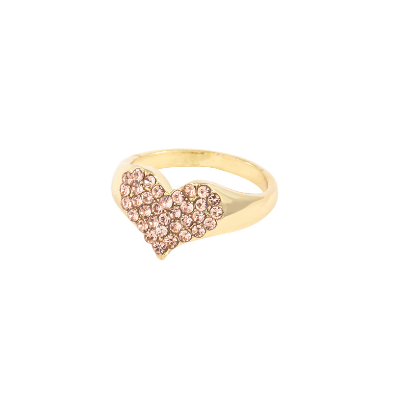 Personalized Fashion Heart Shaped Alloy Diamond Ring
