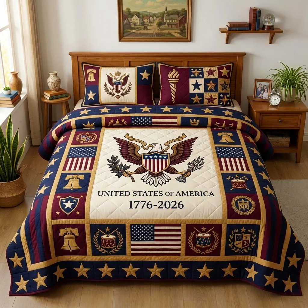 Heritage Eagle 3-Piece Quilted Bedding Set GFTOQM4062