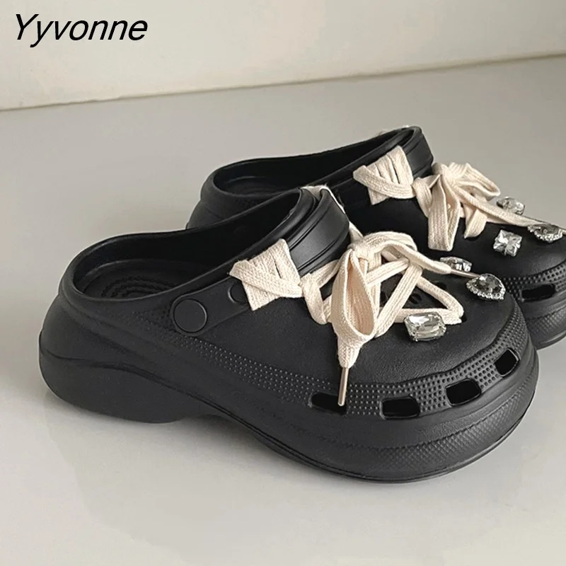 Yyvonne NEW punk metal rivets Sandals Women Slippers Platform Sandals Outdoor Clogs Thick Street Beach Slippers Flip Flops Garden Shoes 521-1
