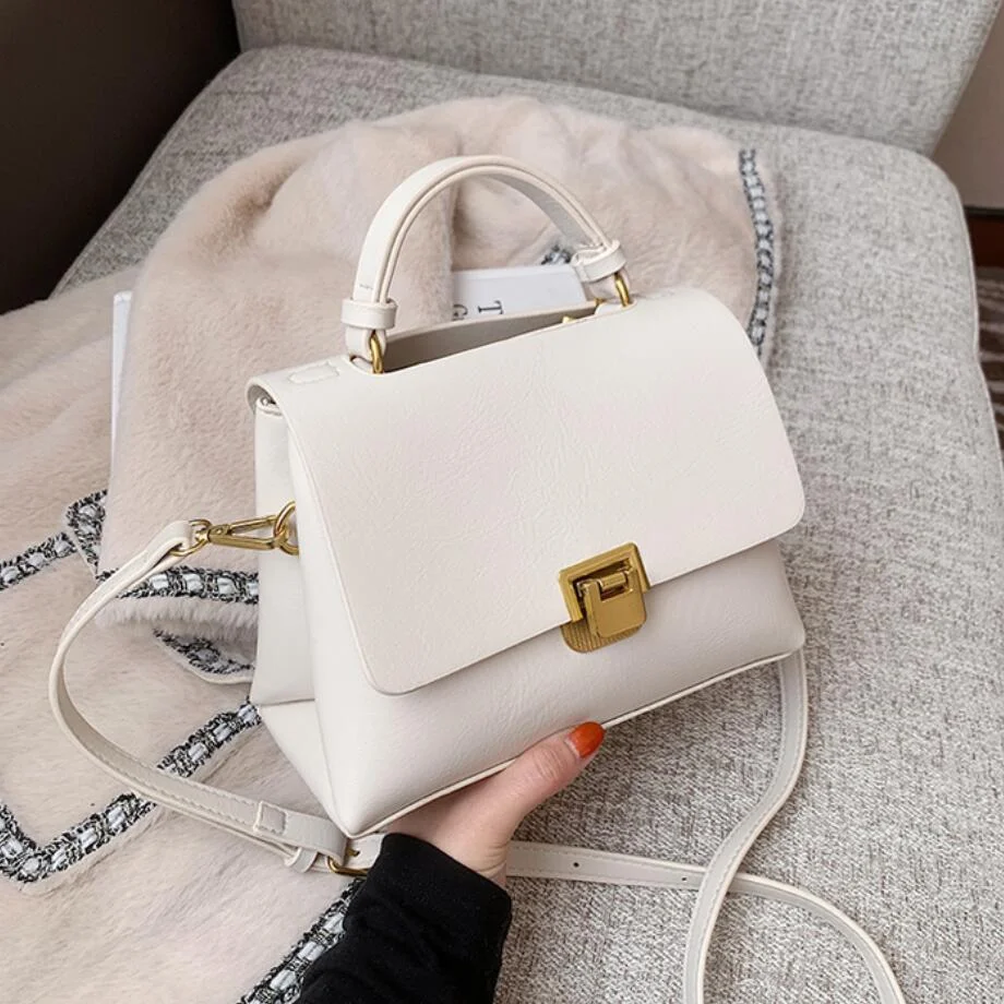 Vintage Pure color Tote bag 2021 Winter New Quality PU Leather Women's Designer Handbag High capacity Shoulder Messenger Bag