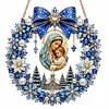 DIY Pearl Diamond Painting Religious Christmas Hanging Ornament Double-Sided Printed Pendant Diamond Art Christian Home Decor Gift