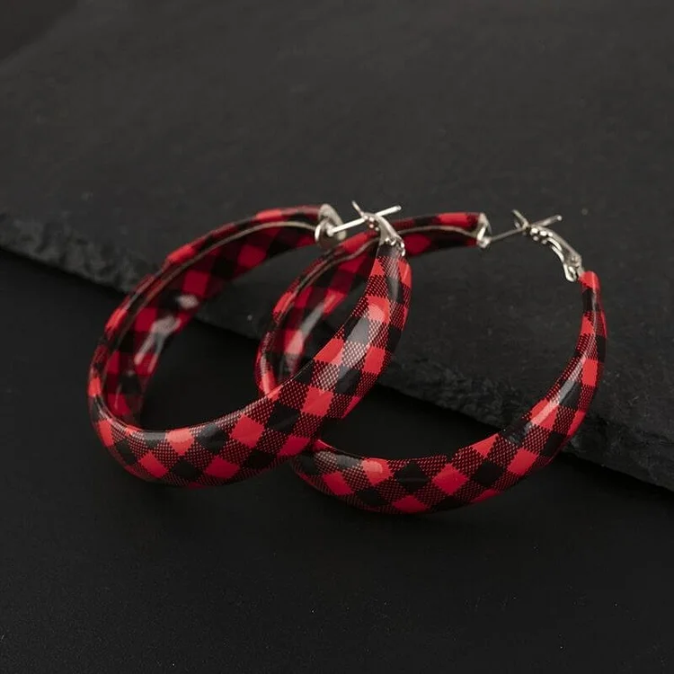 BOUND ROUND PLAID EARRINGS Verceri