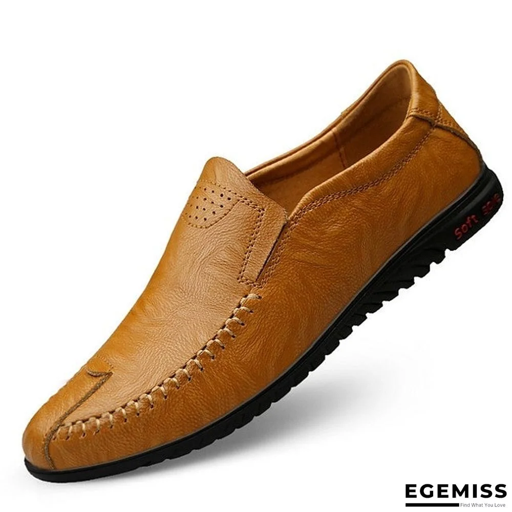 Men's Comfort Shoes Summer / Fall Daily Loafers & Slip-Ons Cowhide Light Brown / Dark Brown / Black | EGEMISS