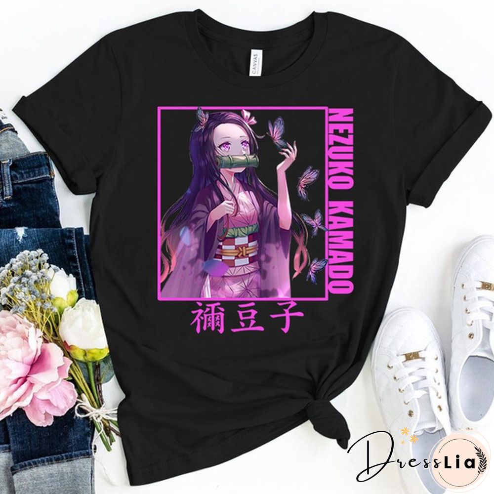 Funny Demon Slayer Kamado Nezuko Print T-shirt Women Men Summer Casual Short Sleeve Shirt Fashion Loose Tops