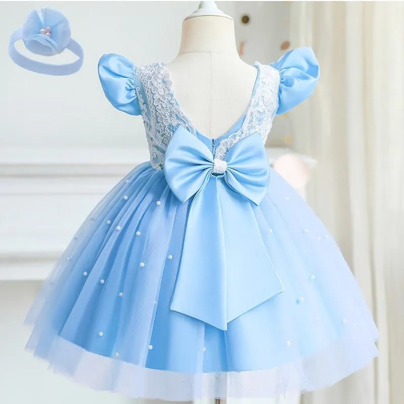 Summer Baby Dress Girl Beading 1st Birthday Dress For Baby Girl Dress Elegant Princess Dresses Infant Party Christening Gown