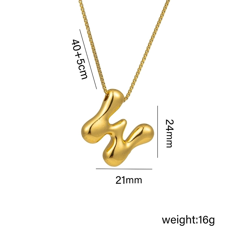 Hip-Hop Minimalist Letter Titanium Steel 18K Gold Plated Plating Pendant Necklace