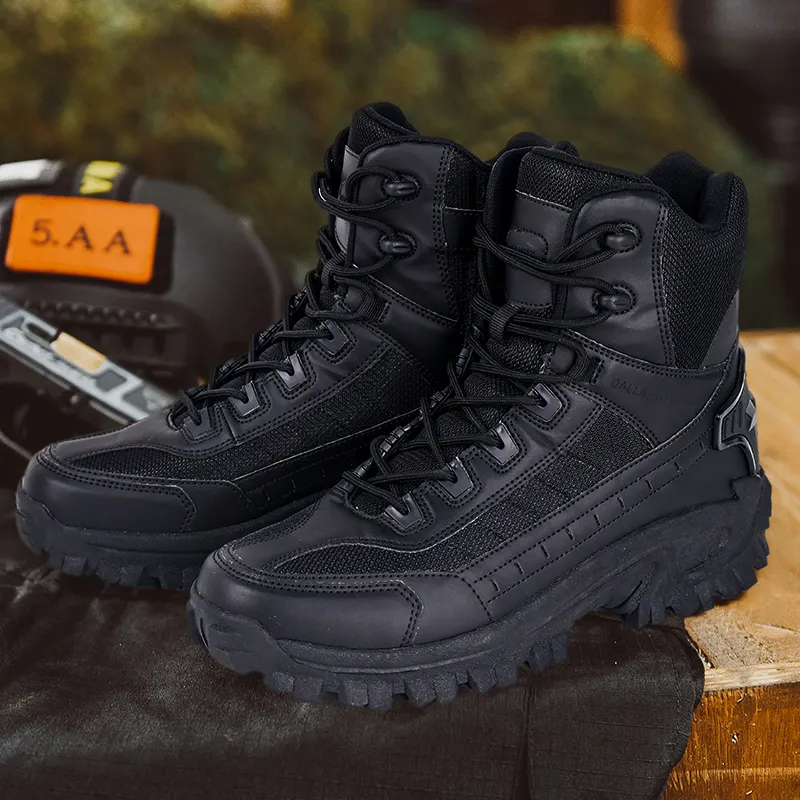 Men's Work Combat Boots Waterproof Non-Slip Warm Army Boots Work Boots (Thickened Version & Insulated Version)