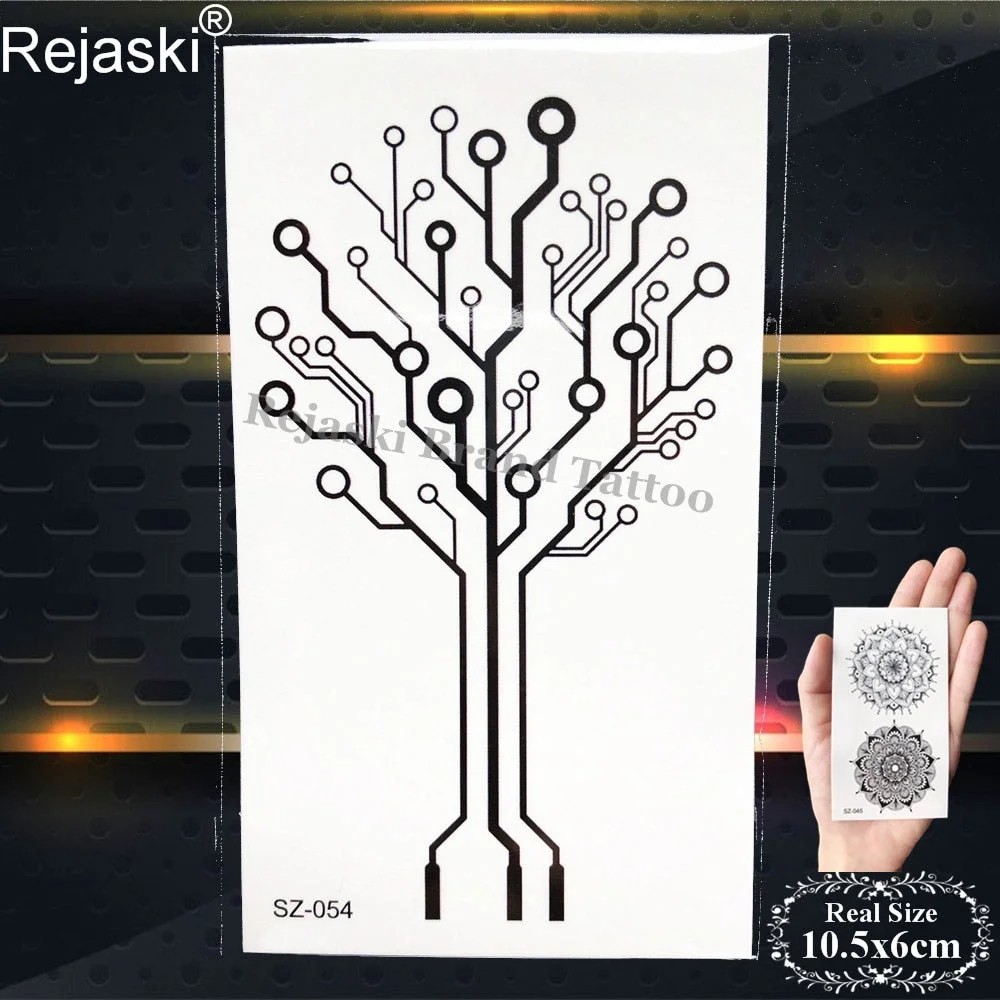 Labrador Dog Temporary Tattoo Stickers Women Body Arm Leaf Black Fake Tatoo Men Kids Waterproof 3D Tattoo Golden Retriever