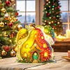 (US Local)Double Sided Special Shape Pear House Diamond Painting LED Light Ornaments