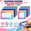 30PCS Colorful Reusable Diamond Painting Section Frame Release Film with Clear Window, Non-Stick Dust-Proof  Release Paper, Easy Peel Diamond Art Canvas Covers, DIY Diamond Painting Accessories for Adults