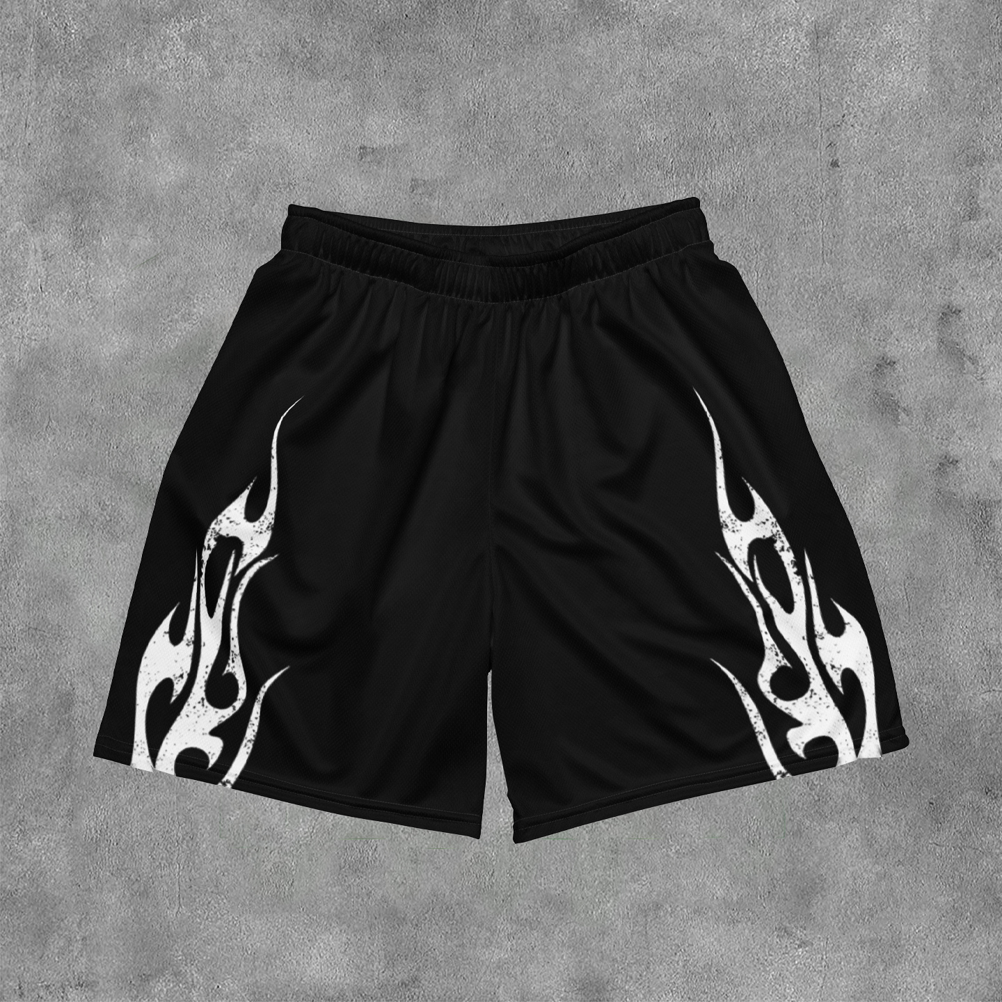 Sopula Vintage Y2k Flame Graphics Mesh Shorts - SOPULA