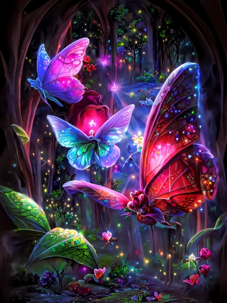 Diamond Painting - Full Round/Square Drill - Butterfly(30*40 - 50*60cm)