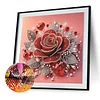 Rote Rose speziell geformte 5D DIY Teilbohrer-Diamant-Mal-Set 30x30cm