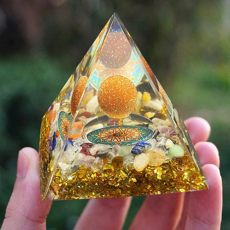 Fluorite With Sandstone Reki Orgone Pyramid