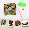 Wooden DIY Rose Diamond Painting Kit Note Box with 160 Papers for Office Desk