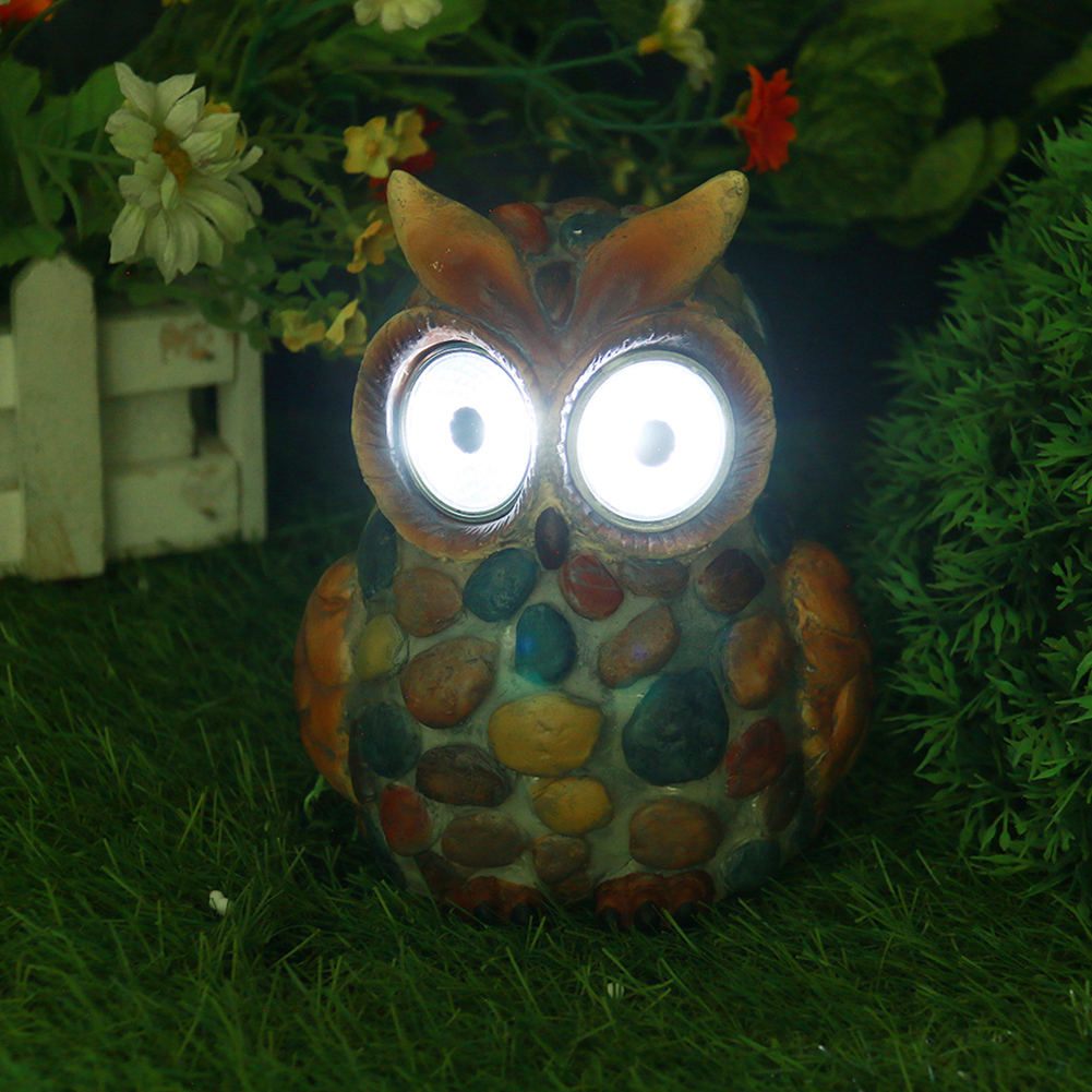 

Resin Owl Figure Solar Lamp Animal Sculpture Courtyard Decoration Crafts, 501 Original