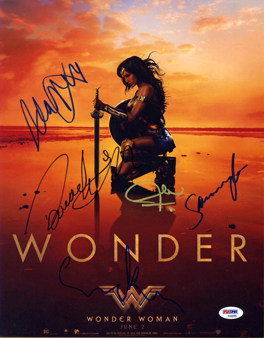 Wonder Woman CAST MULTI SIGNED 11x14 Photo Poster painting +5 FULL LETTER PSA/DNA AUTOGRAPHED