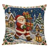 Christmas DIY 11CT Stamped Cross Stitch Throw Pillow Kit 45x45cm