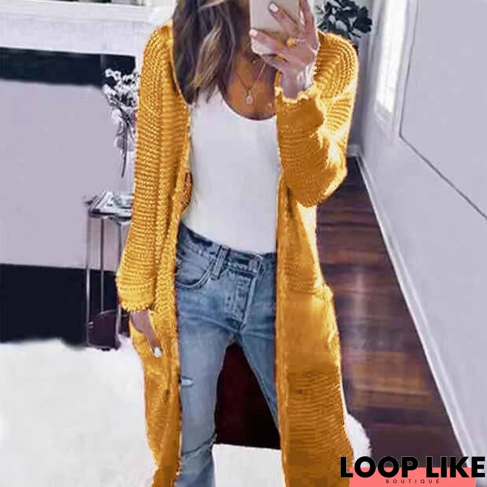 Women Fashion Long Knit Cardigan Sweater