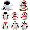 6 kits d&rsquo;art en carton anim&eacute; DIY Diamond Peinture en bois avec support (Pinguin)