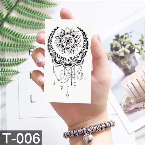 Geometric Moose Elk Arrow Temporary Tattoo Panda Women Hand Tatoo Sticker Triangle Wolf Body Arm Art Waterproof Tattoo Men