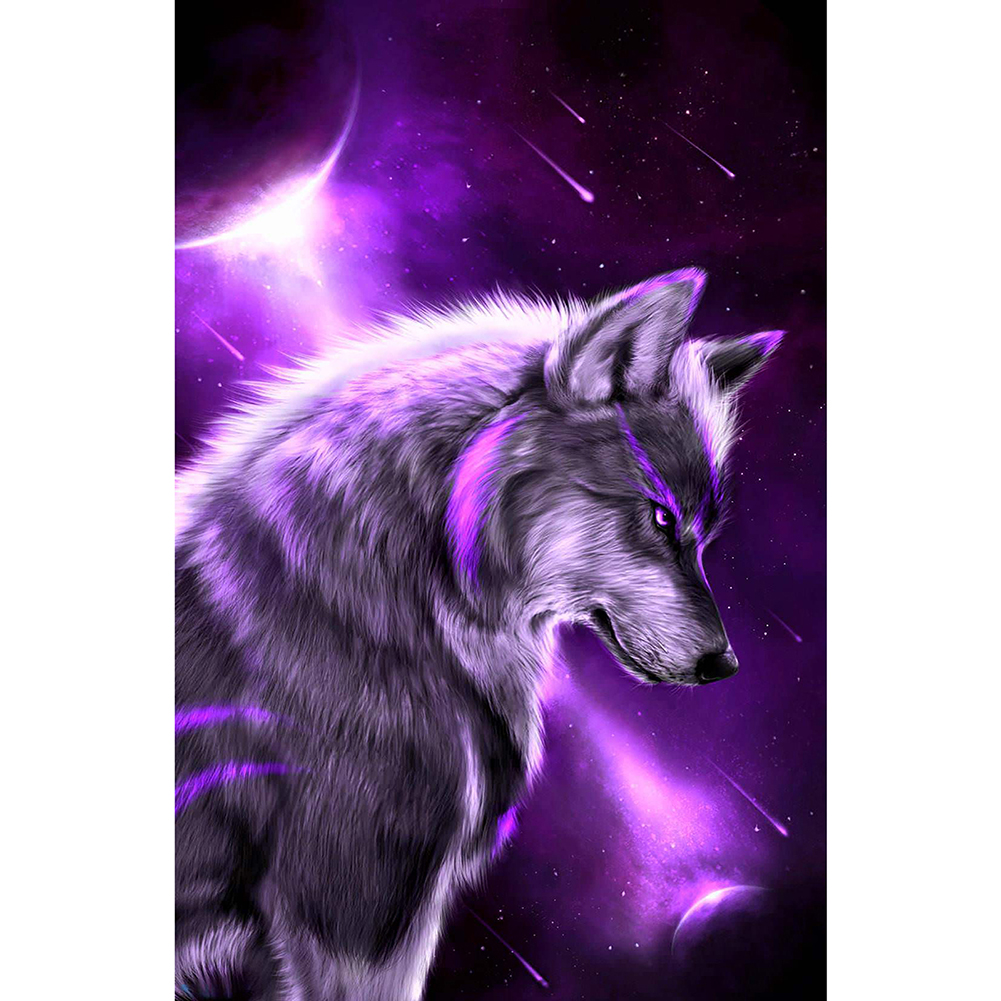 

30*40CM - Round Drill Diamond Painting - Snow Wolf, 501 Original