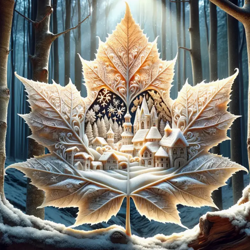 Magical Maple Leaf 30*30cm(canvas) full round drill diamond painting
