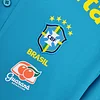 2021 Retro Brazil Pre-match Blue Football Shirt 1:1 Thai Quality
