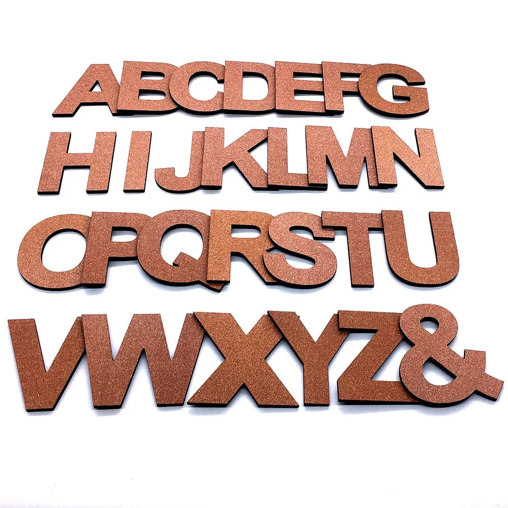 9cm/3.54 PVC Copper Uppercase English Letters Interior Wall Garden Wedding Decorative Alphabet Environmentally Friendly Letters