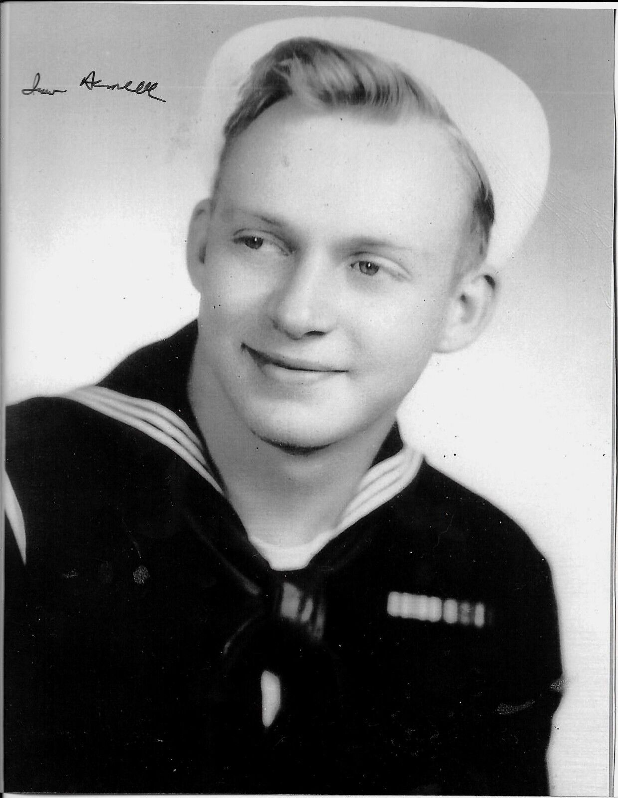 IKE HARRELL USS CATOCTIN LANDING CRAFT COXSWAIN VETERAN,RARE SIGNED Photo Poster painting