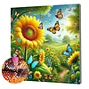 Framed Diamond Painting - Full Round Drill - Sunflower (25x25cm)