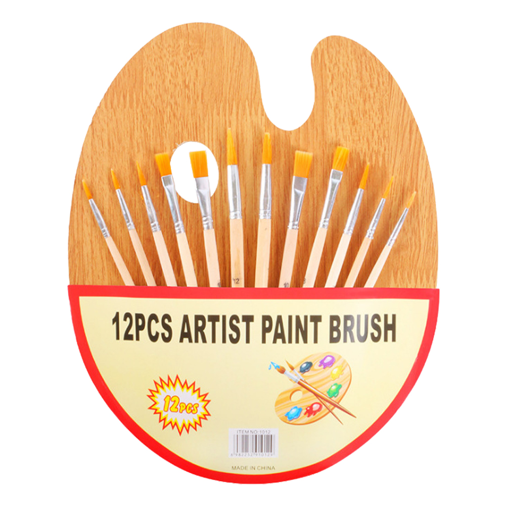 12pcs Paint Brush Set Set with Painting Palette Paint Brushes for Oil Watercolor