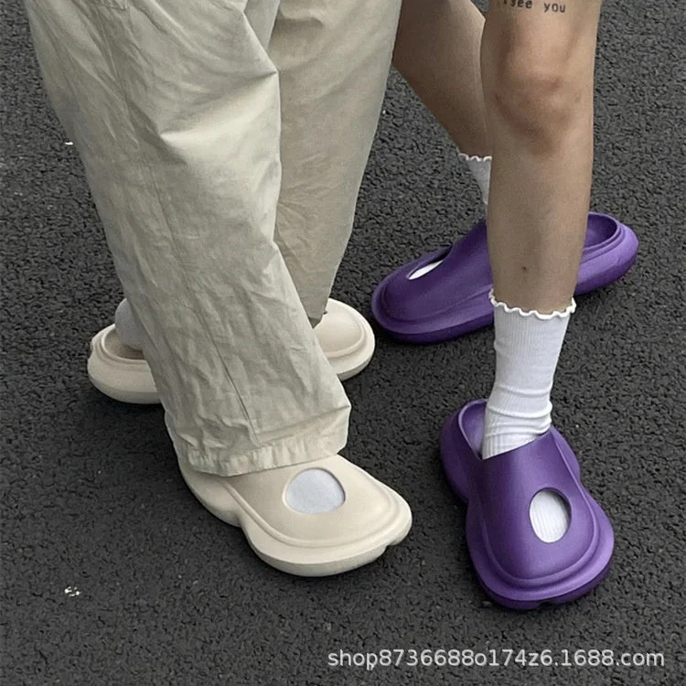 Summer Men Slippers Quick Dry Casual Shoes Beach Sandals Non-Slip Slides Massage Slippers Home Bathroom Flip Flops For Women