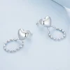 Love Heart Tassel Earrings 925 Sterling Silver 