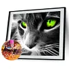 Diamond Painting -DIY Round Drill Green Eye Cat