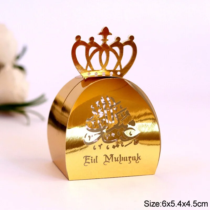 10/20pcs EID Mubarak Chocolate Candy Box Cookie Gift Packaging Boxes Bag Ramadan Kareem Decoration Islamic Muslim Party Supplies