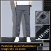 Gioiacombo&trade; Pantaloni casual dritti larghi elasticizzati da uomo