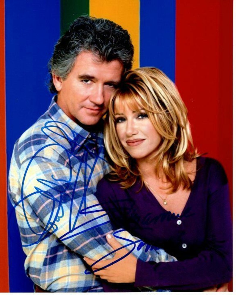 Patrick duffy and suzanne somers signed autographed step by step Photo Poster painting