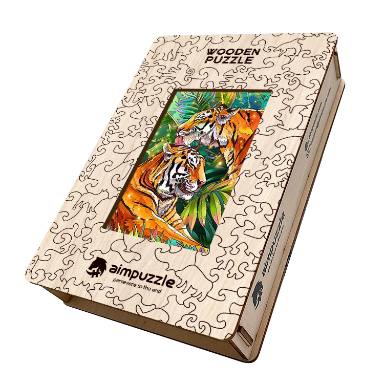 Two Tigers Wooden Jigsaw Puzzle