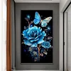Blue Rose Butterfly-11CT Stamped Cross Stitch 40*65cm